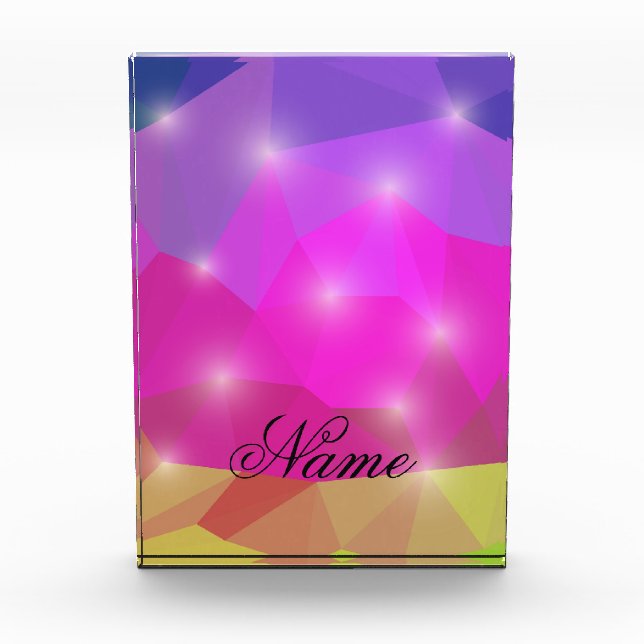 Bloc Photo Abstract Geometric Crystal Mosaic in Pink (Devant)