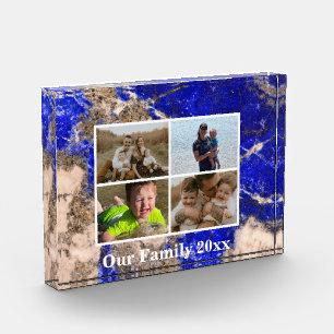 Bloc Photo Abstrait moderne Lapis Lazuli Bleu Granite marbre