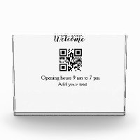 Accueil simple ouverture bienvenue code barre QR a