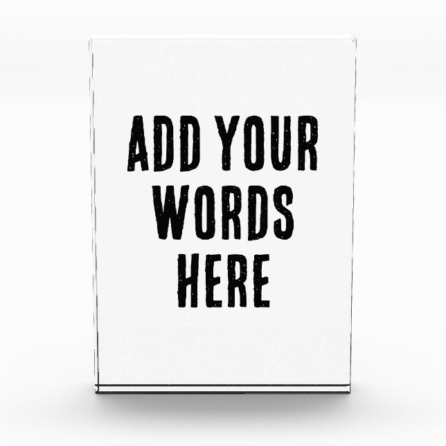 Bloc Photo Add Your Words Here Custom Customized Personalized (Devant)