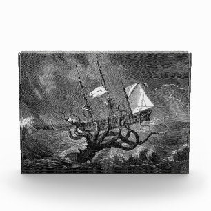 Bloc Photo Affiche du navire géant du calmar de Kraken