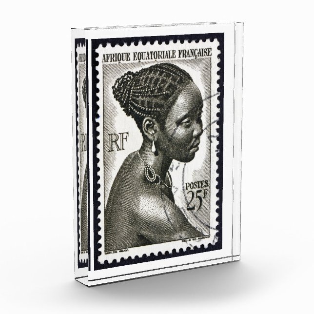 Bloc Photo Afrique art voyage Français "timbre postal" (Gauche)