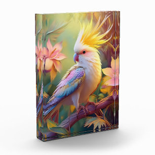 Bloc Photo Aile Iridescente Cockatiel Imaginaire Oiseau