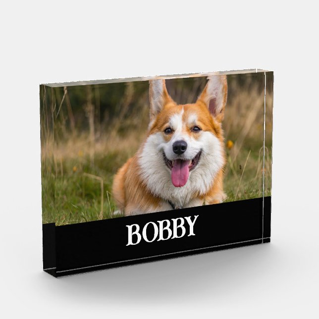 Bloc Photo Ajoutez votre propre photo de chien et nom (Gauche)