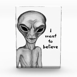 Bloc Photo Alien gris, je veux croire