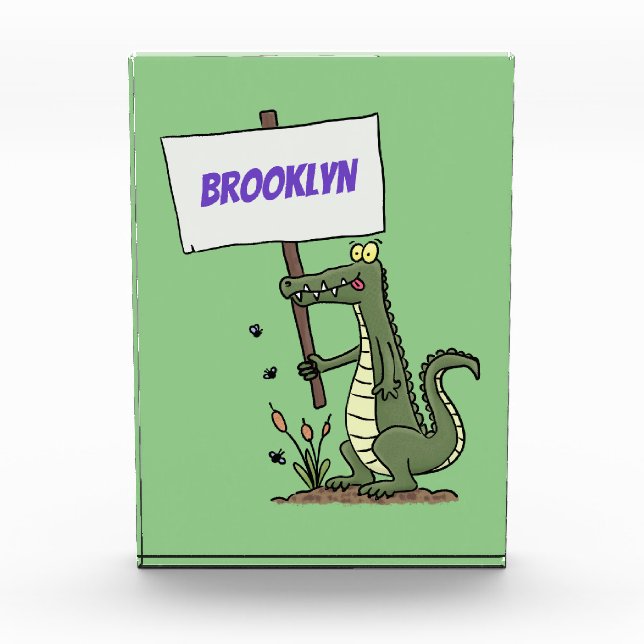 Bloc Photo Aligator de crocodile drôle avec dessin animé (Devant)
