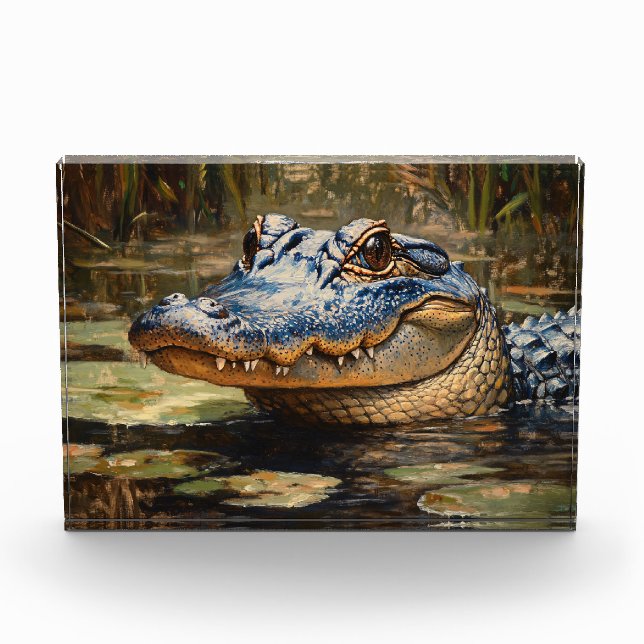 Bloc Photo Alligator dans les Everglades Wildlife Art (Devant)