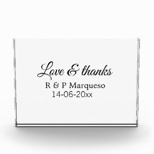 Bloc Photo Amour & merci ajouter nom de couple mariage ajoute