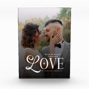Bloc Photo Amour Moderne Monogramme de mariage personnalisé p
