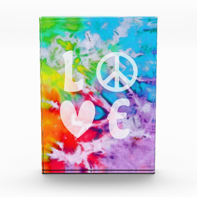 Bloc Photo Amour Peace Boho Aquarelle Abstraite Rainbow Batik (Devant)