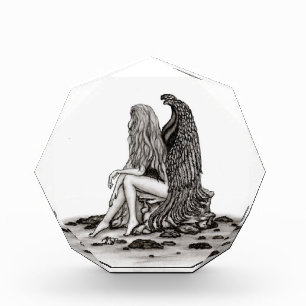 Bloc Photo Angel, perdu dans la pensée, noir et blanc Design