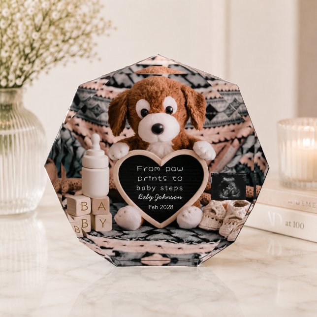 Bloc Photo Annonce de grossesse avec une peluche de chiot ado (Créateur téléchargé)