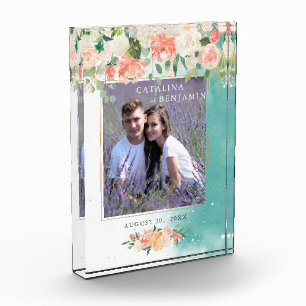 Bloc Photo Aquarelle Géométrique Blush rose Mariage Floral