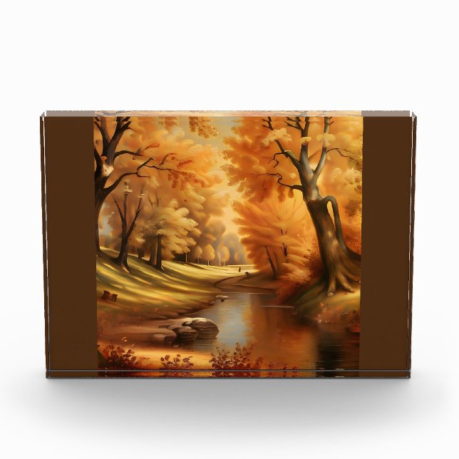 Bloc Photo Arbre de rivière d'automne (Devant)