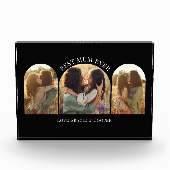 Bloc Photo Arche noire élégante multi photo meilleure maman (Devant)
