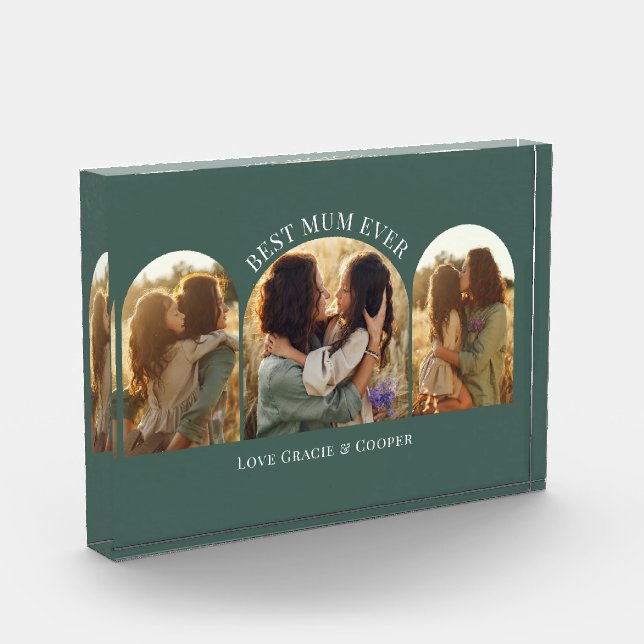 Bloc Photo Arche verte élégante multi photo meilleure maman (Gauche)