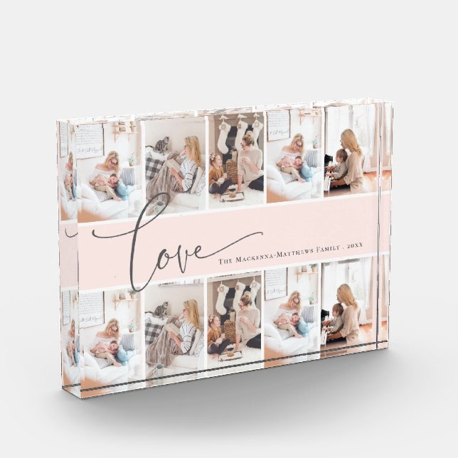 Bloc Photo Art moderne de l'amour de la famille Script Photo  (Gauche)