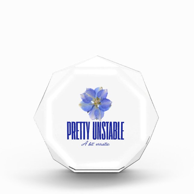 Bloc Photo Assez Instable : Tee Déclaration Florale Bleue (Devant)
