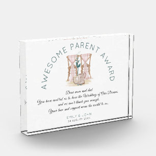 Bloc Photo Awesome Parent Award Mariage chaires Merci