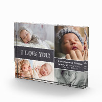 Baby Faire-part Love Newborn Stats Photo collage