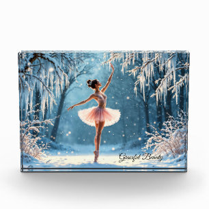 Bloc Photo Ballerina neige danse hivernale beauté art