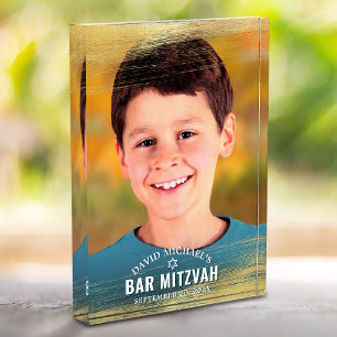 Bloc Photo Bar Mitzvah Gold Brush Audacieux Typographie moder