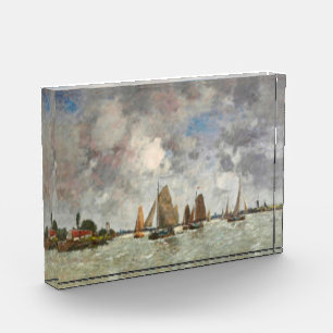 Bloc Photo Bateaux vintages sur la peinture de la Meuse