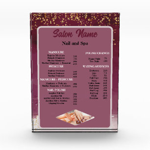 Bloc Photo Beauty Nail Salon Prix du menu rouge violet