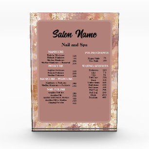 Bloc Photo Beauty Nail Salon Prix menu Marbre
