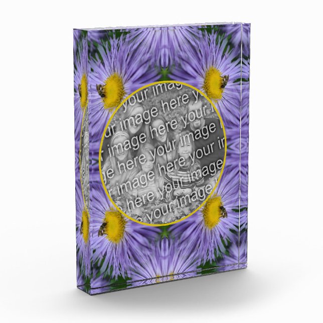 Bloc Photo Bee On Purple Aster Flowers Nature Ajouter Votre (Gauche)