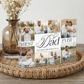Bloc Photo Best Dad Ever Heart Family Photo Collage keepsake