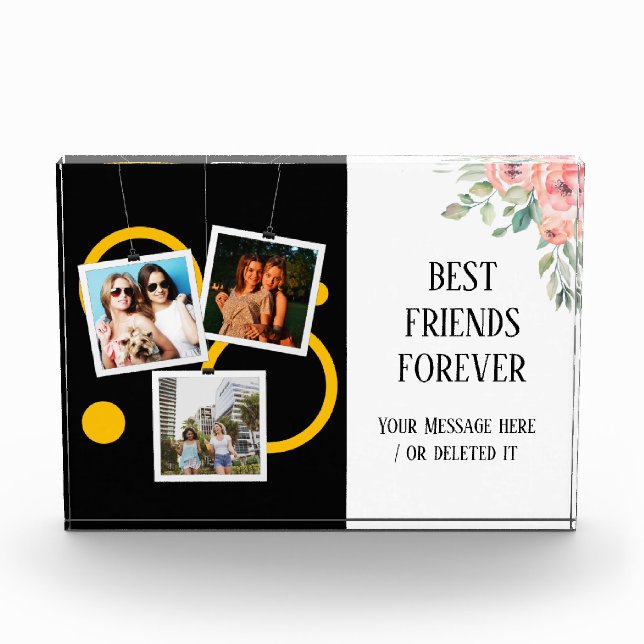 Bloc Photo Best Friend Forever, personnalisation 3 Photo Coll (Devant)