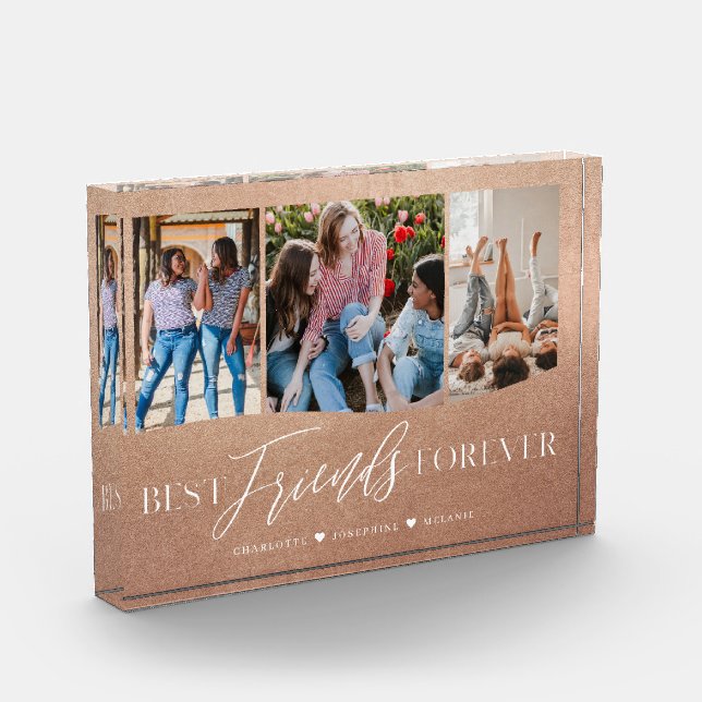Bloc Photo Best Friends Forever BFFs Photo Keepsaké Rose Gold (Gauche)