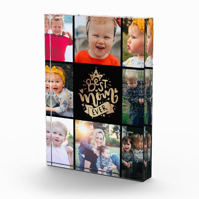 Bloc Photo Best Mom Ever Gold letterin Collage personnalisé P (Droite)