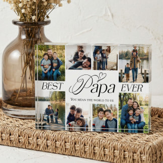 Bloc Photo Best Papa Ever Heart Family Photo Collage keepsake