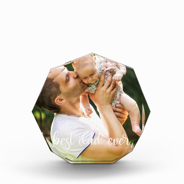 Bloc Photo Best Papa Ever White Script Fête des pères Cadeau (Devant)