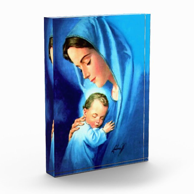 Bloc Photo Bienheureuse Vierge Marie avec Bébé Jésus (Gauche)