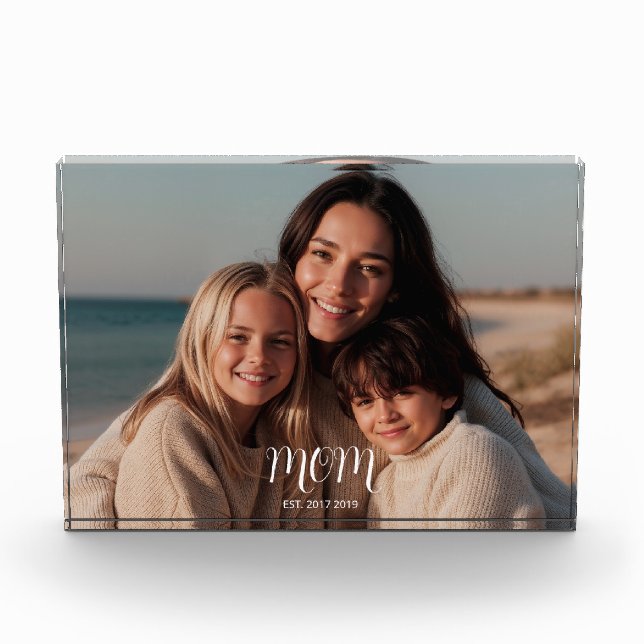 Bloc Photo Black Graceful Script Mom Established Photo  (Devant)