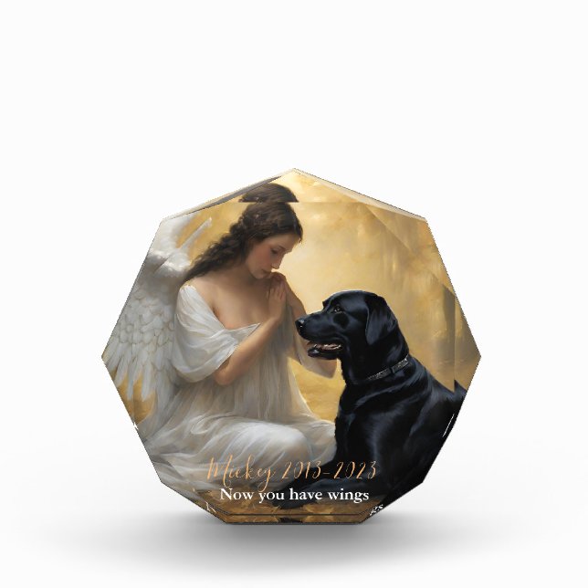 Bloc Photo Black Lab avec Angel Custom Memorial (Devant)