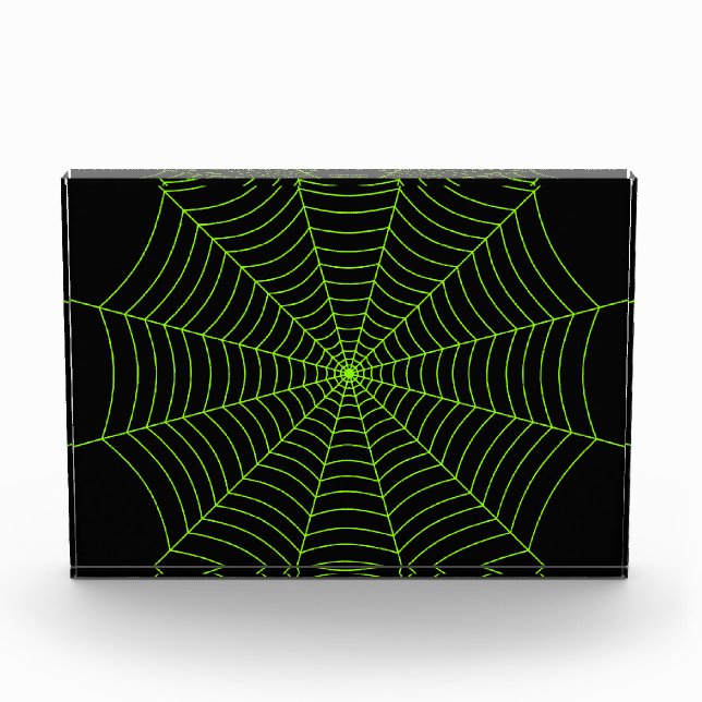 Bloc Photo Black neon vert toile d'araignée Halloween motif (Devant)