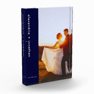 Bloc photo bleu minimaliste de la marine personnal