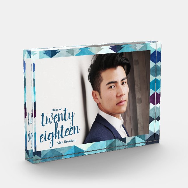 Bloc Photo Bleu moderne Classe de diplômés Abstrait Classe de (Gauche)