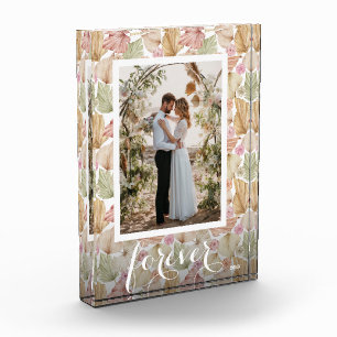 Bloc Photo Boho aquarelle Feuilles et Roses