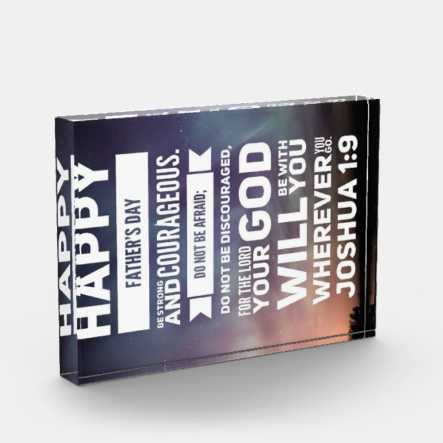 Bloc Photo Bonne Fête des pères - Joshua 1:9 (Gauche)