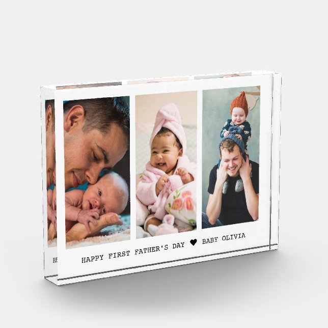 Bloc Photo Bonne première Fête des pères Nouveau papa 3 Photo (Gauche)