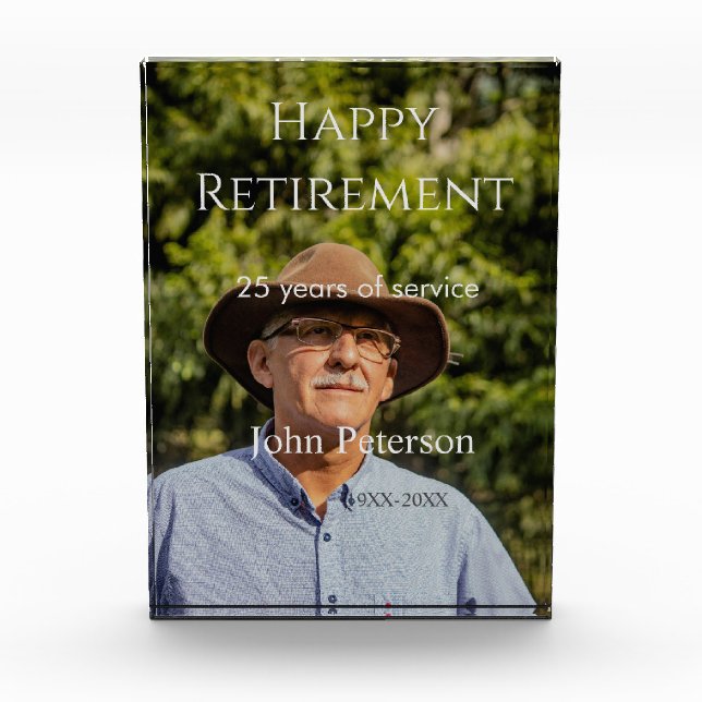 Bloc Photo Bonne retraite photo nom année de service (Devant)