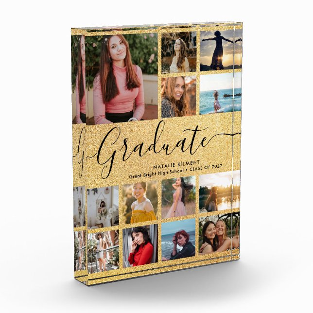 Bloc Photo Boutique photo Black Gold Graduate Collage Graduat (Gauche)