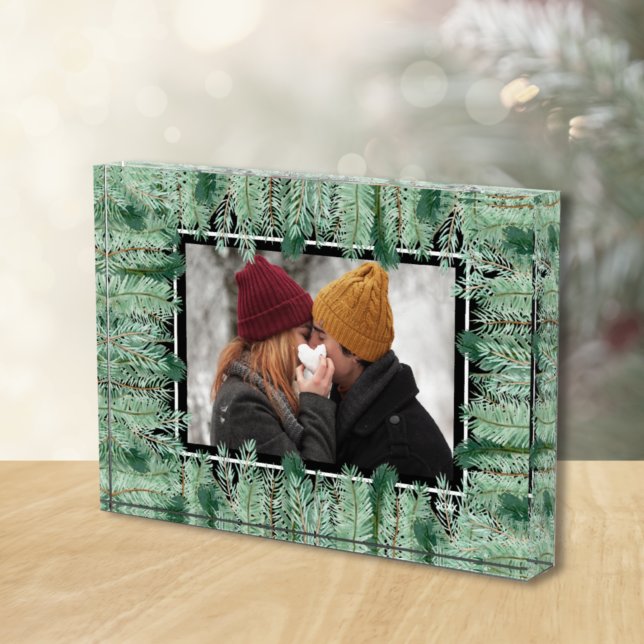 Bloc Photo Branches de pin sur noir (Créateur téléchargé)