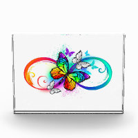 Bright infinity with rainbow butterfly