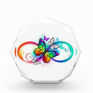 Bloc Photo Bright infinity with rainbow butterfly